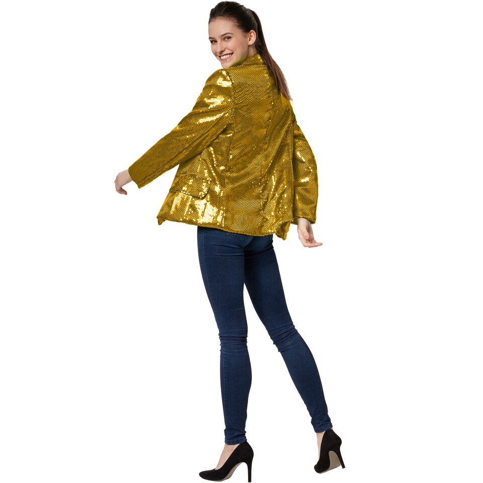 image 1 of Womens sequin jacket | Gold | gold | 1