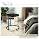 image 3 of Side Table Ellsa - marble top, steel frame, elegant design Black