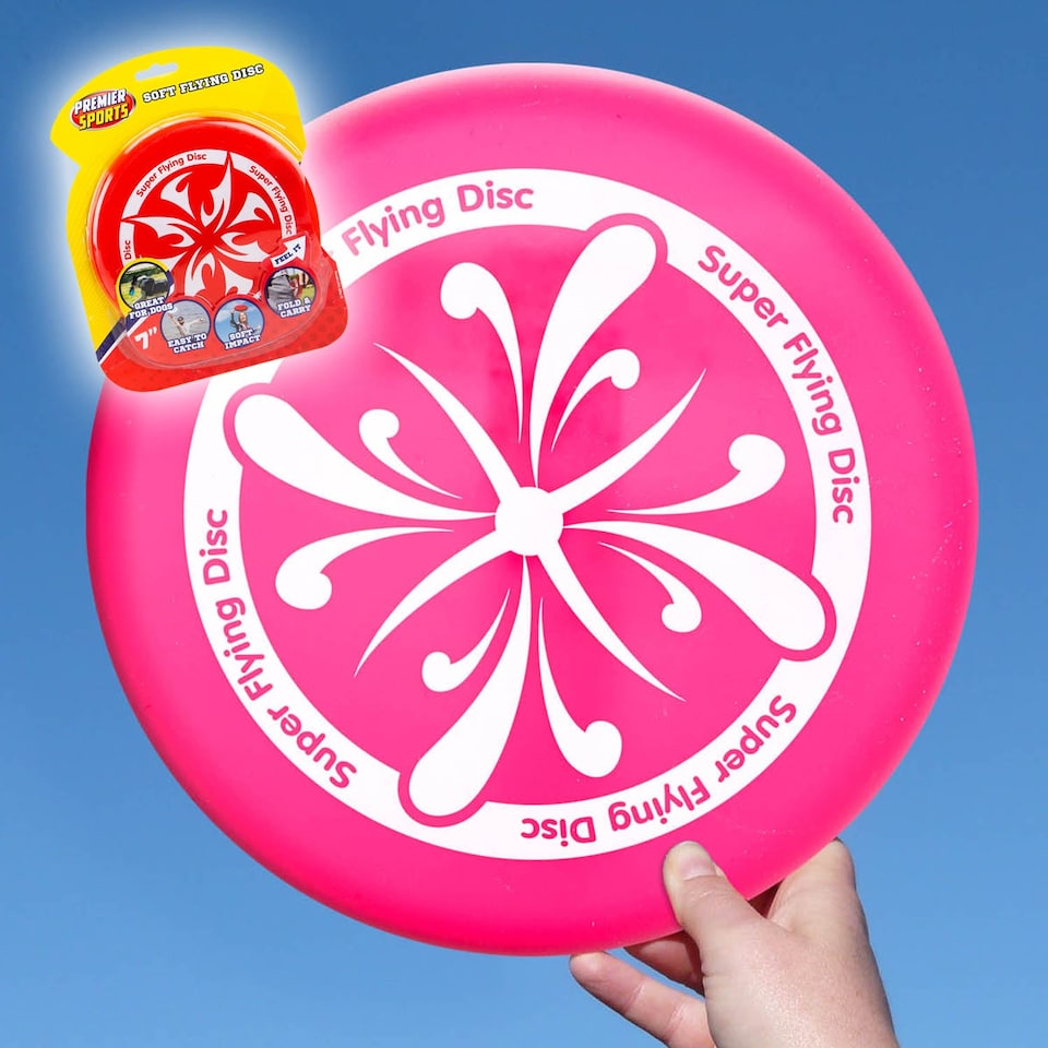 image 1 of PMS Super Soft Bendy Skimmer Frisbee - Bright Pink 17 cm