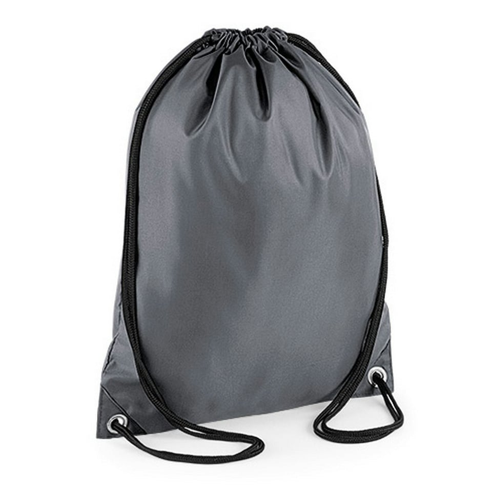 image 1 of BagBase Budget Water Resistant Sports Gymsac Drawstring Bag (11L) - Graphite Grey - One Size Black | One Size