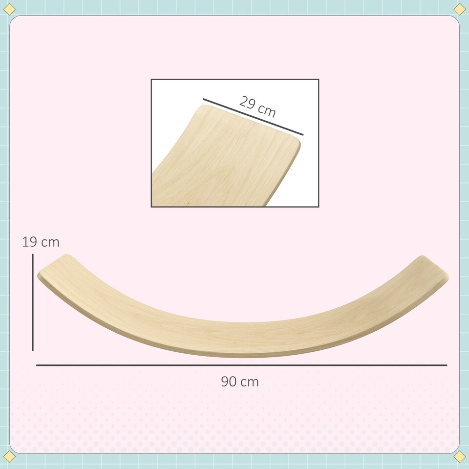 image 1 of AIYAPLAY Kids Wooden Balance Board for Children, for 3-8 Years Old