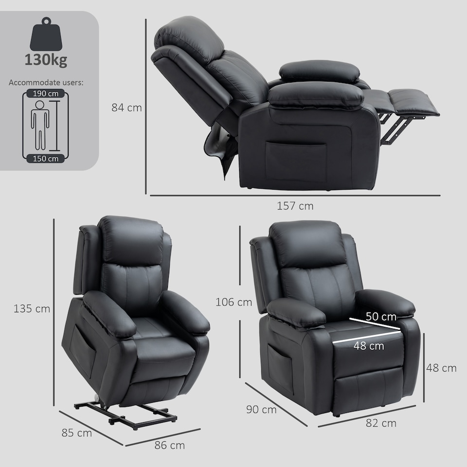 image 1 of HOMCOM Riser and Recliner Chair Power Lift Recliner with Remote
