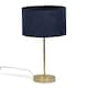 image 1 of ValueLights Charlie Gold Table Lamp Navy Shade & Bulb | Gold