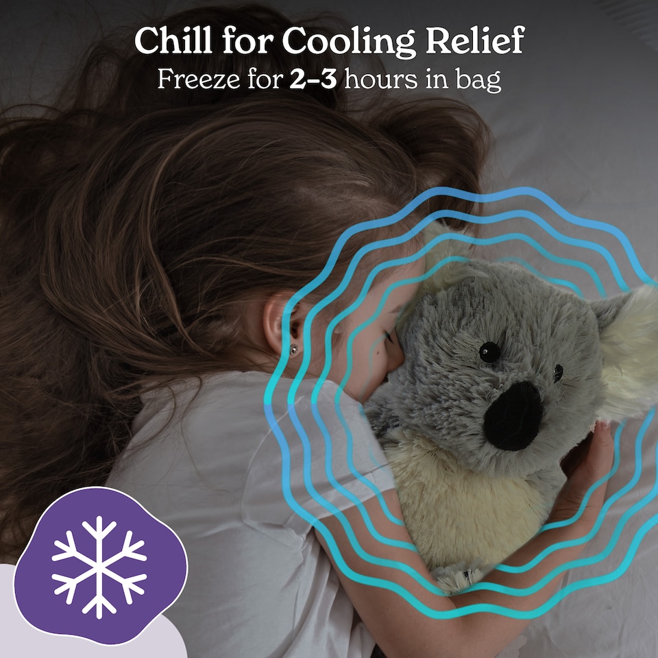 image 1 of Warmies Koala Junior Plush Microwavable Heat Pad, Hot or Cold Cuddly Plushie, Lightly Scented with French Lavender, Soft Microwave Heat Cushion