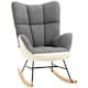 image 1 of HOMCOM Rocking Chair for Nursery Upholstered Wingback Armchair