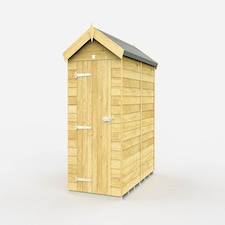 4 x 7 Feet Apex Shed - Single Door Without Windows - Wood - L214 x W118 x H217 cm Brown