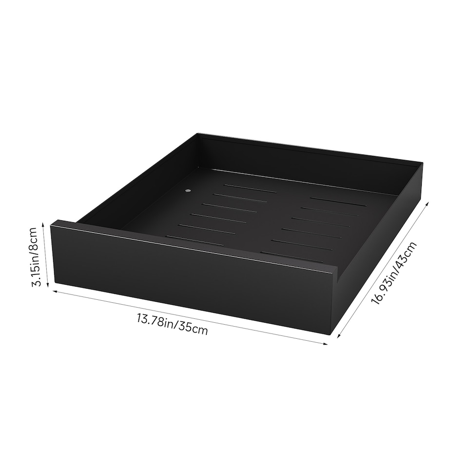 image 1 of Living and Home No-Drill Pull-Out Cabinet Organizer Drawer,35cm W | Black