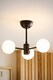 image 5 of ValueLights Marlow Frosted Glass Matte Black 3 Way Ceiling Light