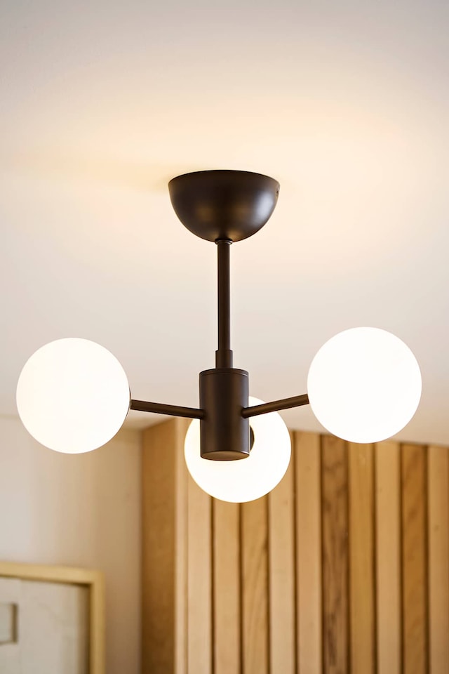 image 1 of ValueLights Marlow Frosted Glass Matte Black 3 Way Ceiling Light