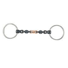 Shires Sweet Iron Waterford Horse Loose Ring Snaffle Bit - Black - 4.5in