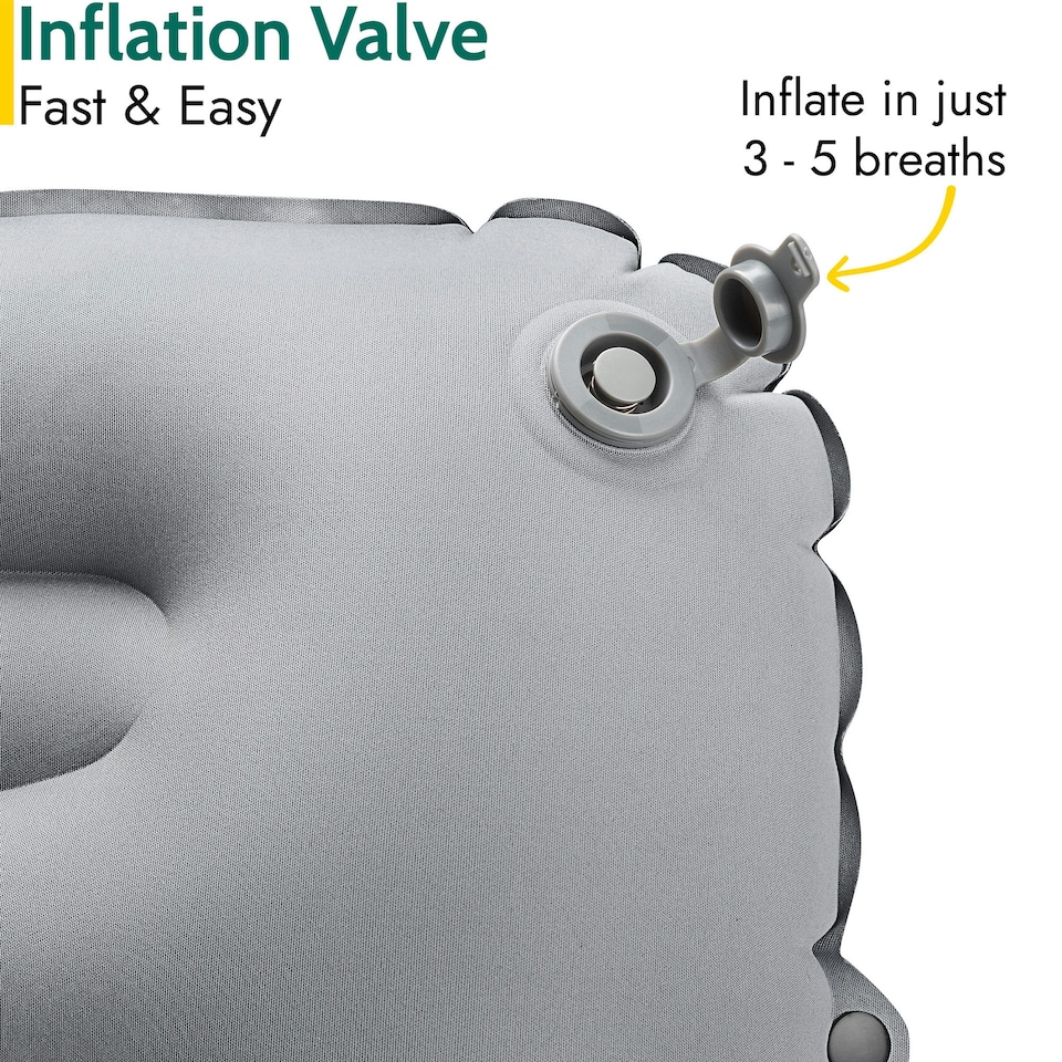 image 1 of Deluxe Inflatable Camping Pillow - Grey