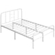 image 2 of Yaheetech Romantic 4ft6 Double Metal-Framed Bed with High Headboard White