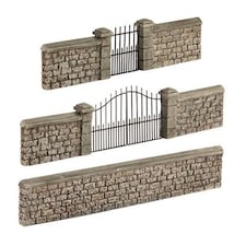 Bachmann Scenecraft Stone Walls and Gates (Pre-Built)