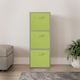 image 3 of 3-Tier Cube Shelving Unit with Inserts | Grey | Grey & Green | 1