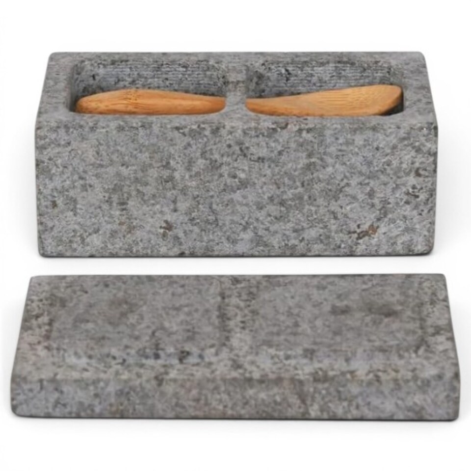 image 1 of Garden Trading Granite Salt & Pepper Pinch Pot