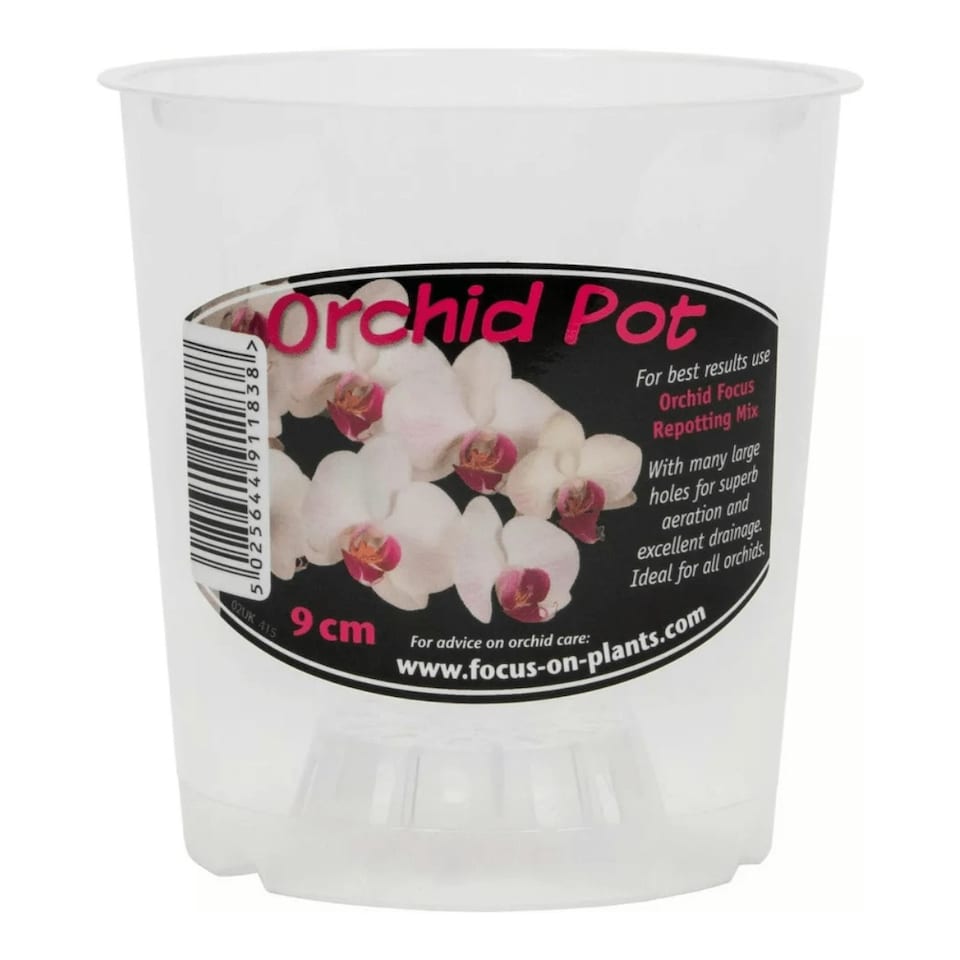 image 1 of Clear Plastic Orchid Pots 9 cm with Saucers N/A