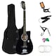 image 1 of CLASSIC 6 STRING 4/4 SIZE 38" ACOUSTIC GUITAR PACK BOYS GIRLS MUSIC GUITAR, BLACK