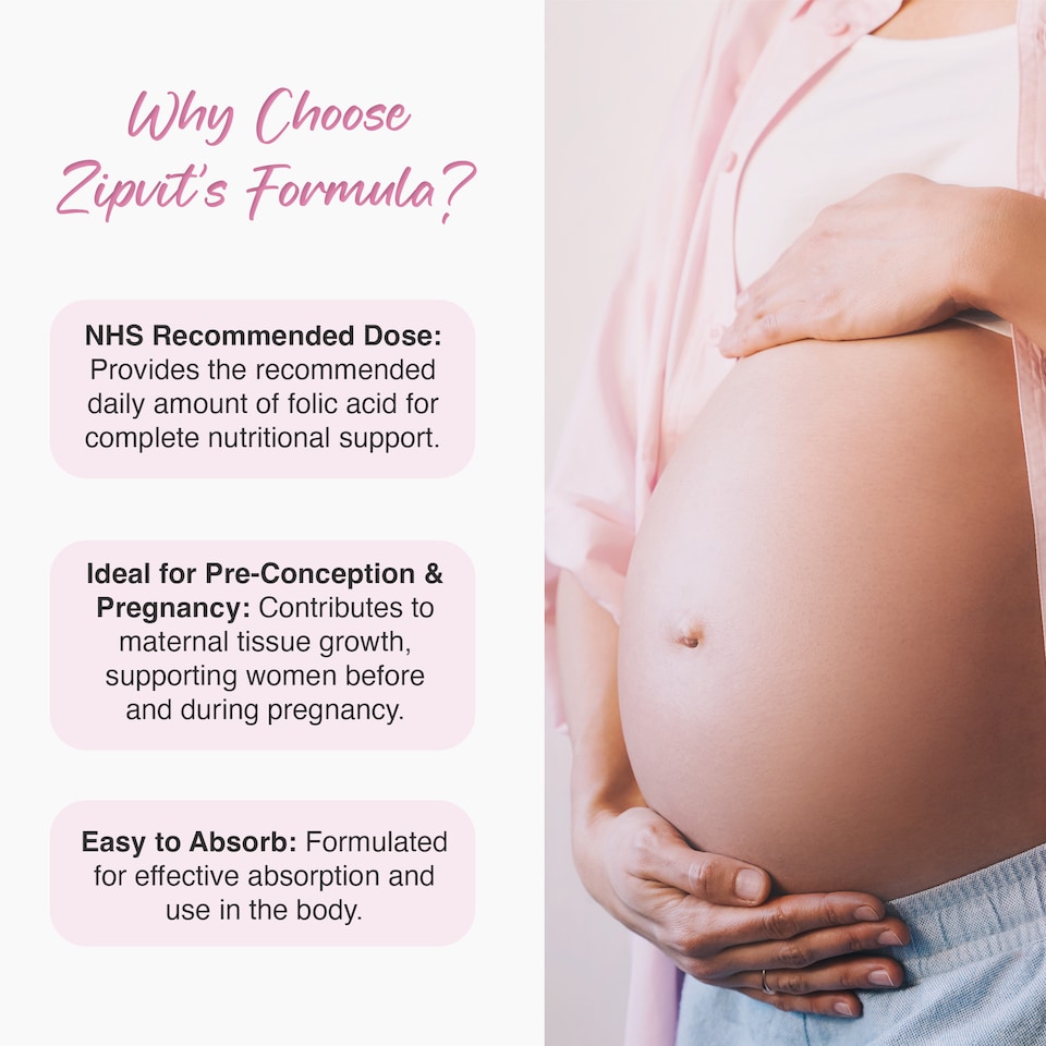 image 1 of Zipvit Folic Acid 400mcg, Pregnancy, Blood & Energy Support, 360 Vegan Tablets, 12-Month Supply