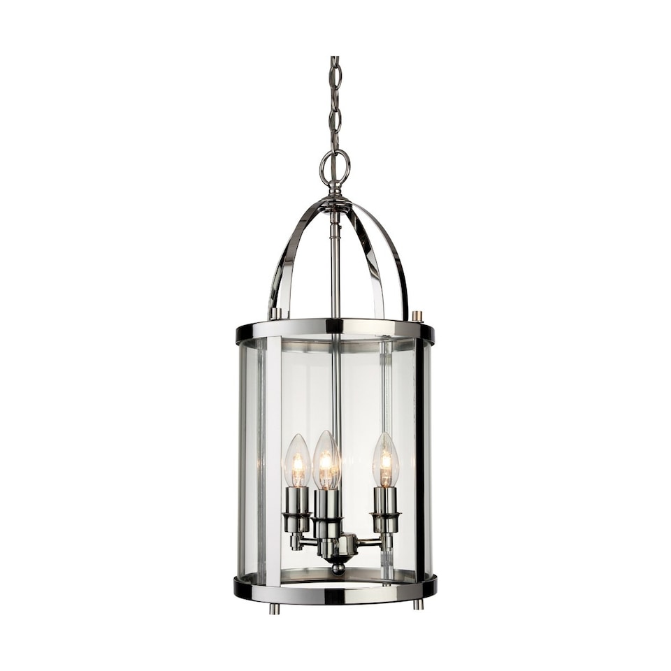 Imperial 3 Light Round Ceiling Pendant Lantern Chrome, E14