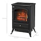 image 5 of HOMCOM Freestanding Electric Fireplace Indoor Heater Glass View Log Wood Burning Effect Flame Portable Fireplace Stove 9501850W Black