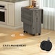 image 7 of HOMCOM Folding Dining Table for 4-6, Rolling Drop Leaf Table on Wheels with Storage Drawers, Cabinet and Open Shelf for Kitchen, Dining Room, Grey