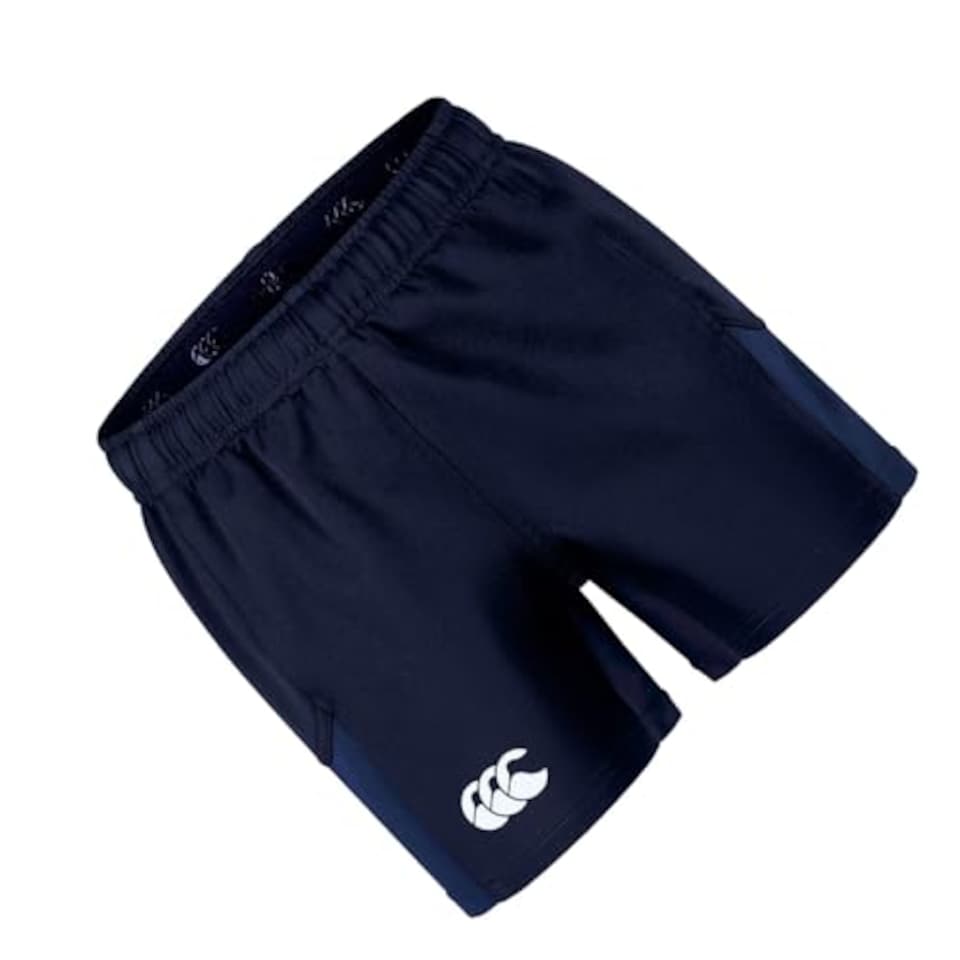 image 1 of Canterbury Junior Unisex Advantage Rugby Shorts 2.0 | Elasticated Waist | Ccc Logo Gym Shorts, Navy, 8