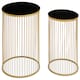image 2 of Avento Set Of Two Black And Gold Side Tables Gold