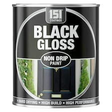 151 Non Drip All Colours Paint Tin Exterior Interior Hard Drying 300ml Black | Gloss