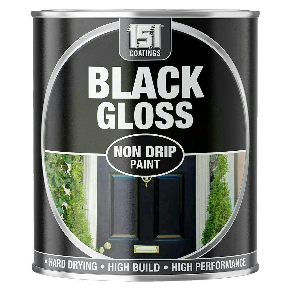 image 1 of 151 Non Drip All Colours Paint Tin Exterior Interior Hard Drying 300ml Black | Gloss