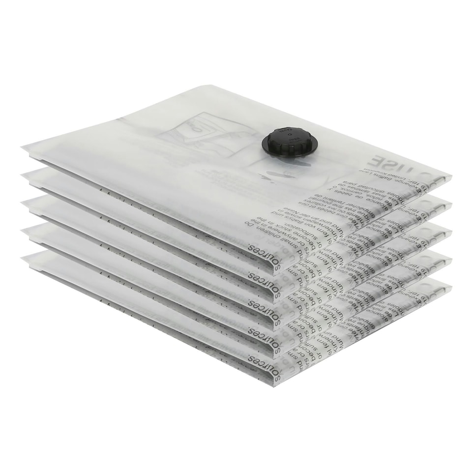 image 1 of Harbour Housewares Vacuum Storage Bags - Large (60 x 80cm) - Grey - Pack of 5 Grey