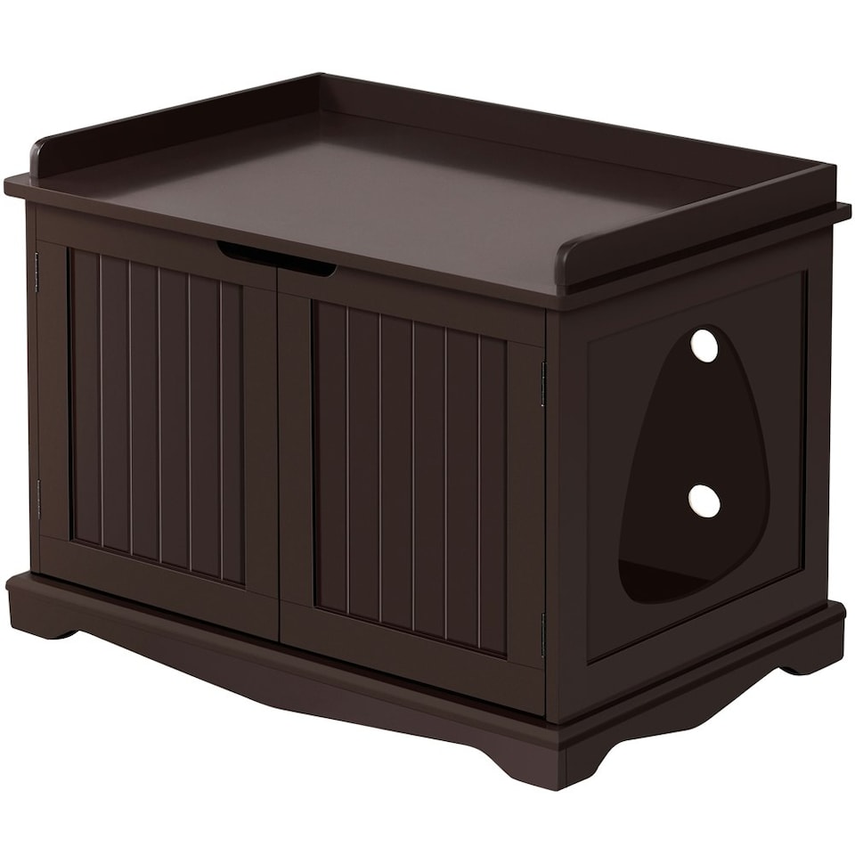 image 1 of Yaheetech Pet Litter Box with Spacious Storage Space N/A | Espresso | One Size