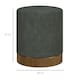 image 7 of HOMCOM Modern Round Footstool, Fabric Upholstered Foot Rest, Dark Green