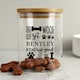 image 1 of Personalised Glass Dog Treat Jar with Bamboo Lid