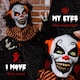 image 4 of Outsunny 67 Inch Life Size Outdoor Halloween Decorations Talking Circus Clown, Animated Prop Animatronic Decor with Light Up Eyes, Laughter