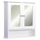 image 1 of kleankin Wall-mounted Cabinet Mirror Door Bathroom Organiser Living Room White