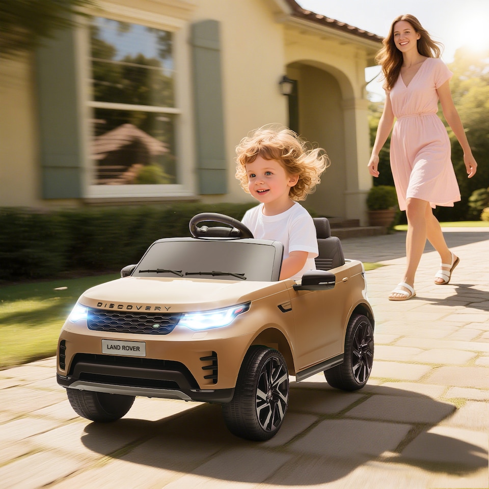 image 1 of AIYAPLAY Land Rover Discovery Licensed 12V Kids Electric Car w/ Remote Khaki