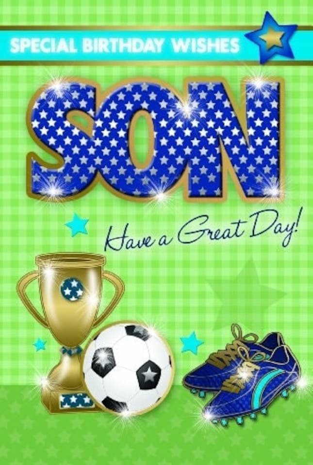 CELEBRITY STYLE SON BIRTHDAY CARD