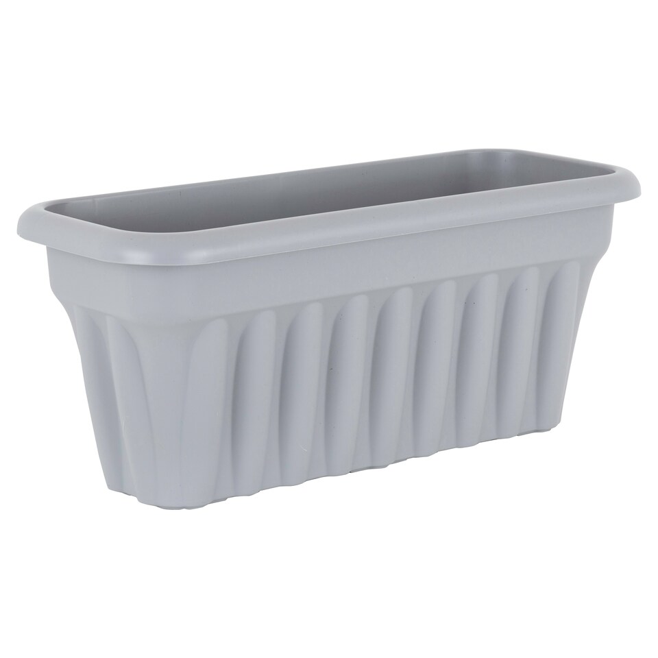 image 1 of Vista 2x 60cm Rectangular Plastic Garden Trough Grey