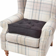 Homescapes Black Faux Suede Armchair Booster Cushion Black