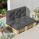 image 7 of Outsunny 2 Seater Outdoor Seat Cushions and Back for Pallet, Charcoal Grey White | Beige