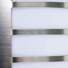 ValueLights Medlock Bulkhead light Brushed Silver Bulkhead Light and E27 GLS LED 15W Cool White 6500K Bulb
