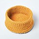 image 2 of Homescapes Yellow Cotton Knitted Round Storage Basket - 37 x 21 cm | Yellow | Yellow | M