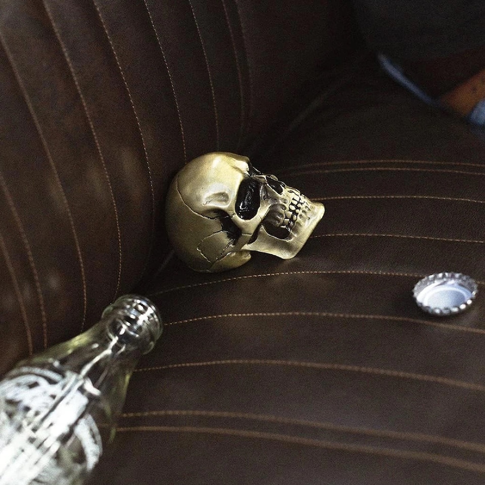 image 1 of Suck UK Skull Bottle Opener - Gold Vintage Bar Accessory