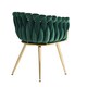 image 4 of Single Roma Knot Velvet Armchair with Gold Metal Legs, Modern Tufted Design for Living Room Green