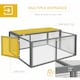 image 4 of PawHut Rabbit Hutch, Folding Wooden Rabbit Run with Openable Top, Grey