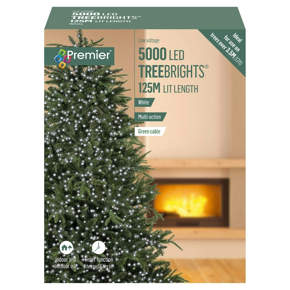 Premier Christmas Lights TreeBrights 5000 LED White 125m