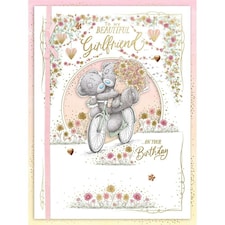 Bears On Bike With Flowers Girlfriend Birthday Card