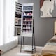 image 4 of COSTWAY LED Standing Jewelry Mirror Cabinet Jewelry Armoire Organizer-White
