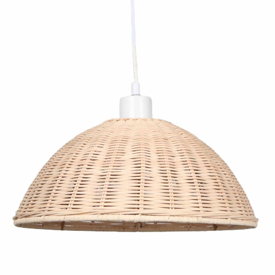 image 1 of Set of 2 Colette - Rattan Dome Pendant Lightshades | Cream | Large | 2