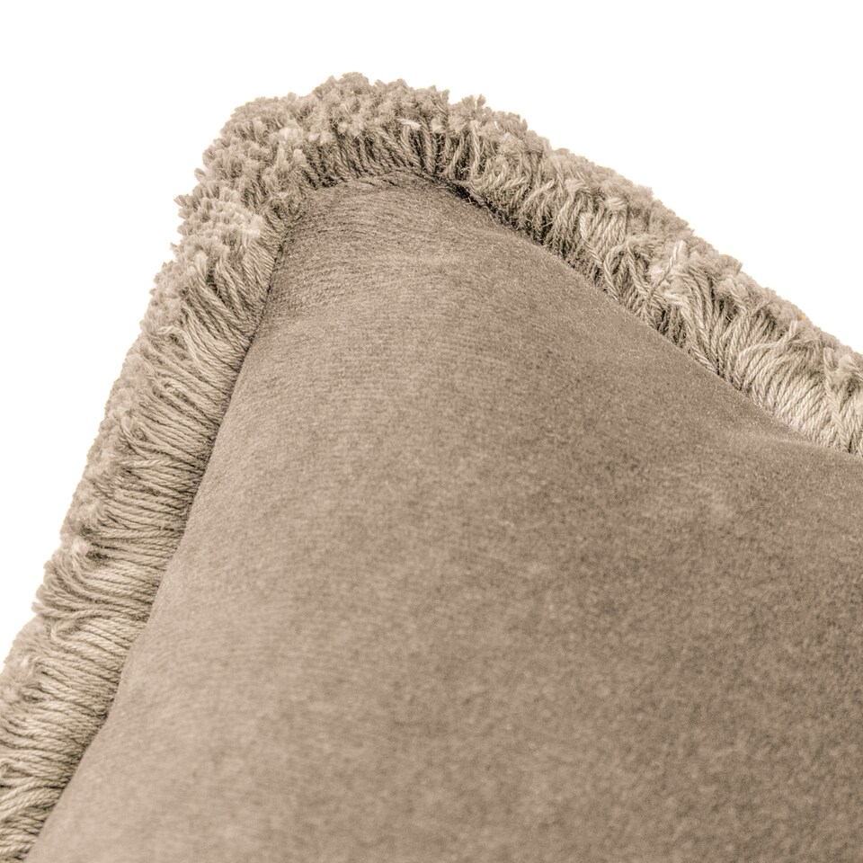 image 1 of Paoletti Freya Velvet Cushion, Taupe, 45 x 45cm
